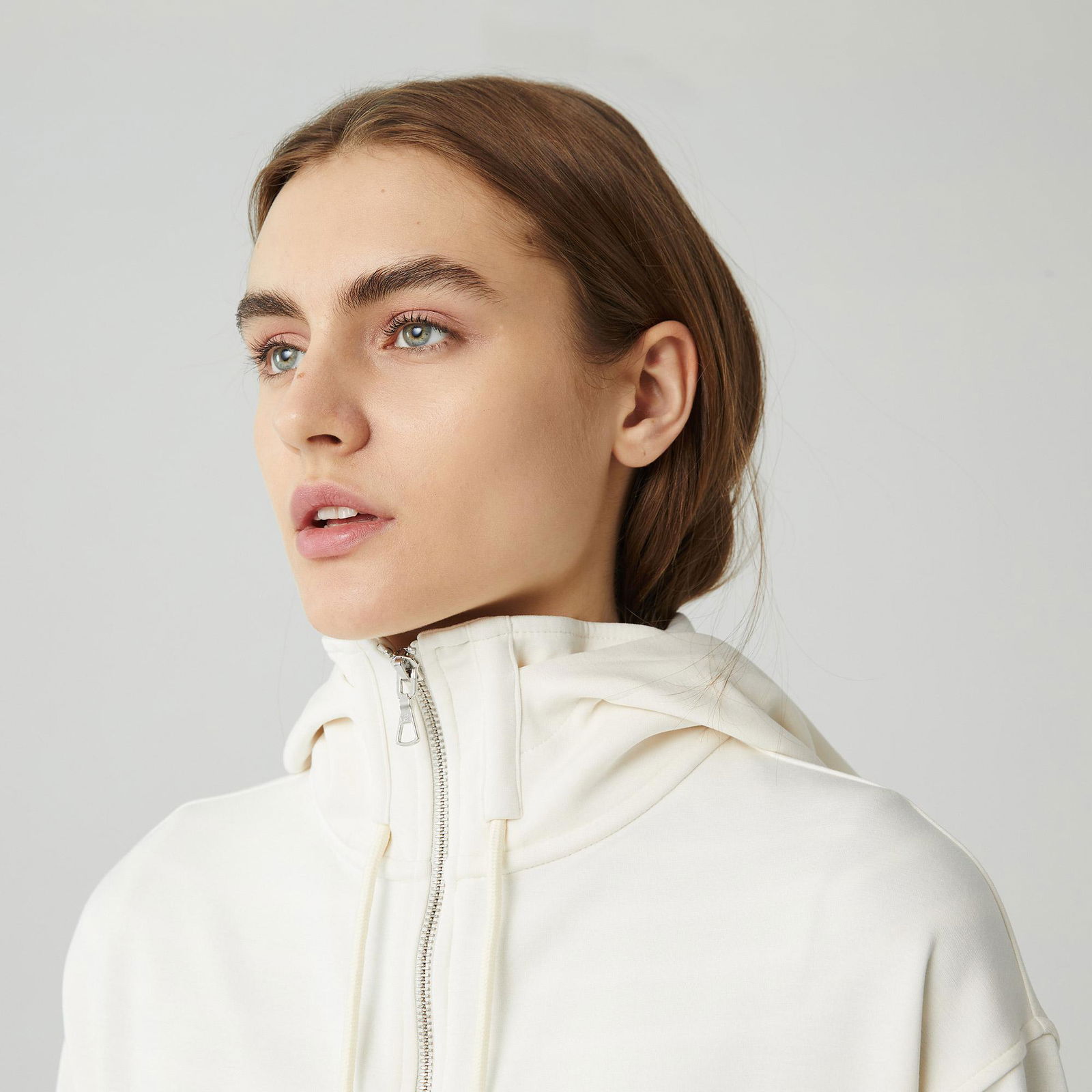 Lacoste Női kapucnis pulóver laza cipzárral