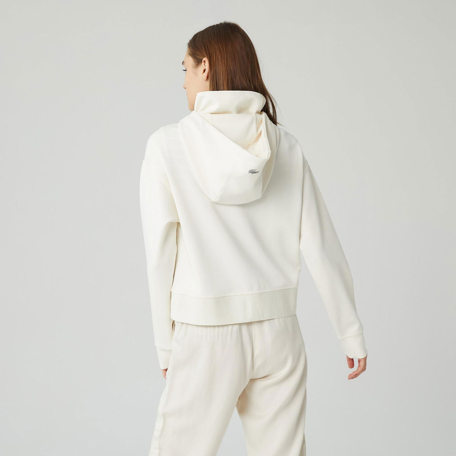 Lacoste Női kapucnis pulóver laza cipzárral