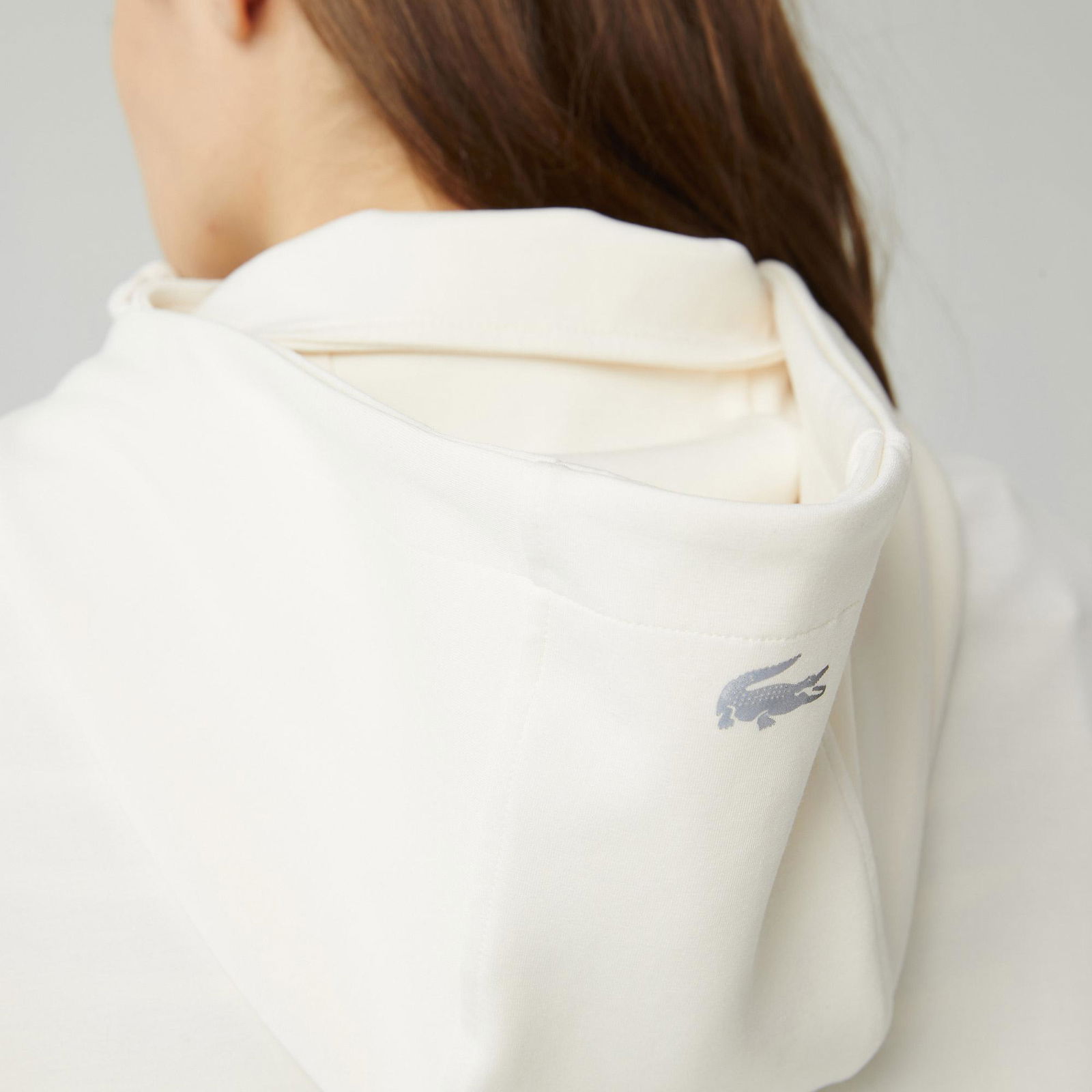 Lacoste Női kapucnis pulóver laza cipzárral