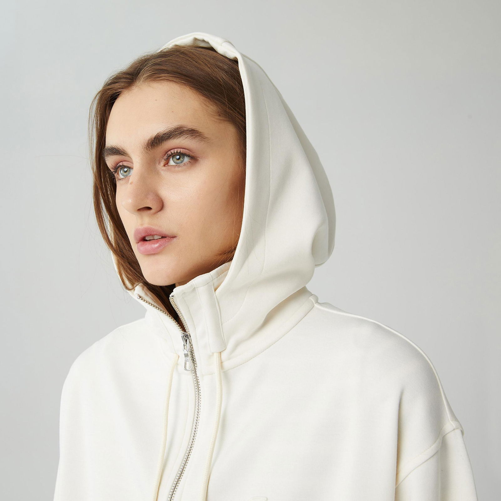 Lacoste Női kapucnis pulóver laza cipzárral