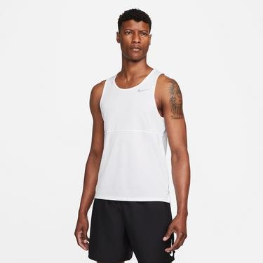 Nike Dri-Fit Run Tank Erkek Beyaz Kolsuz T-Shirt