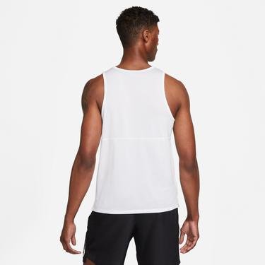  Nike Dri-Fit Run Tank Erkek Beyaz Kolsuz T-Shirt