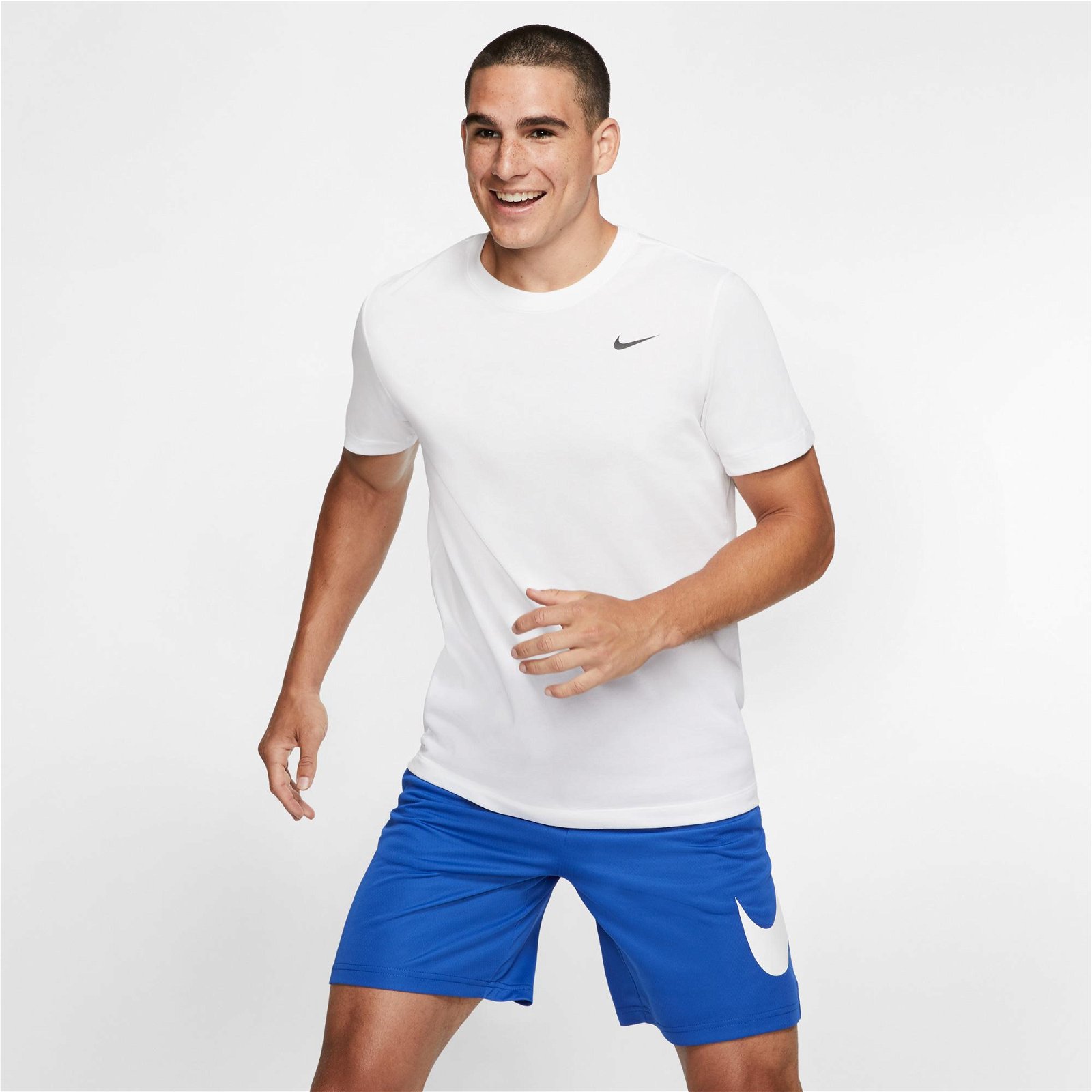Nike Dri-Fit Crew Solid Erkek Beyaz T-Shirt