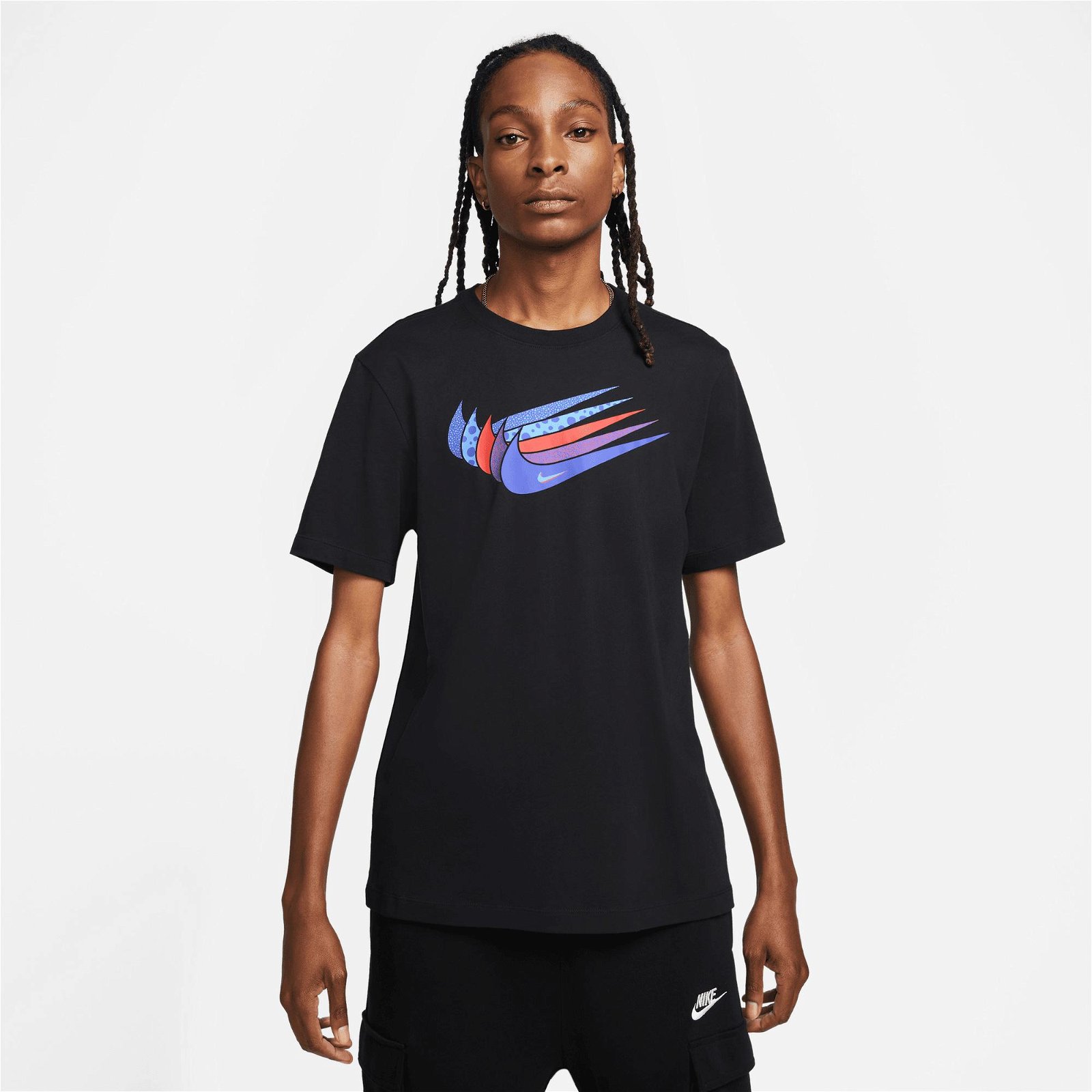 Nike Sportswear 12 Swoosh Erkek Siyah T-Shirt