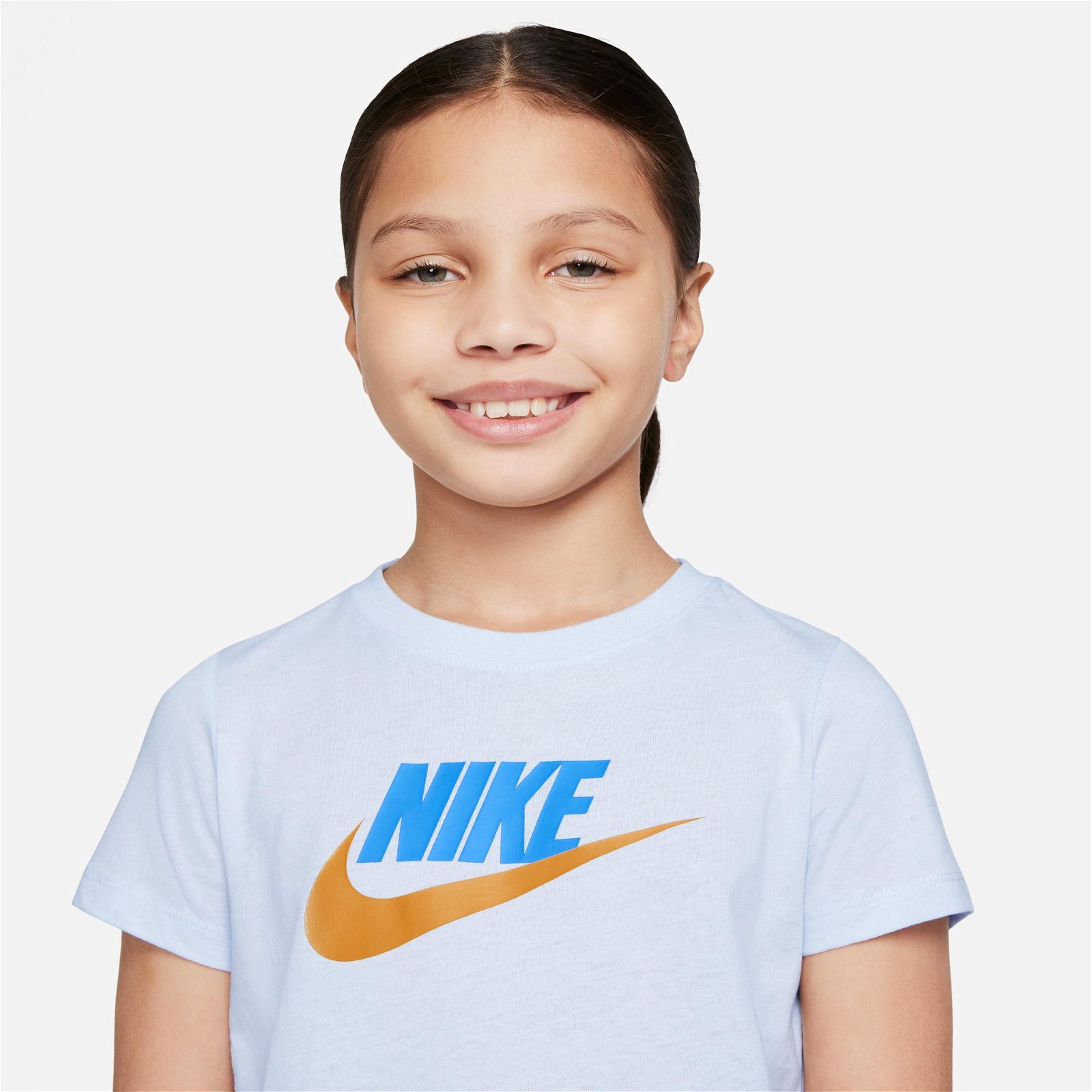 Nike Sportswear Futura Çocuk Gri Crop T-Shirt