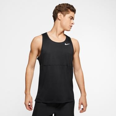  Nike Dri-Fit Run TA Erkek Siyah Kolsuz T-Shirt