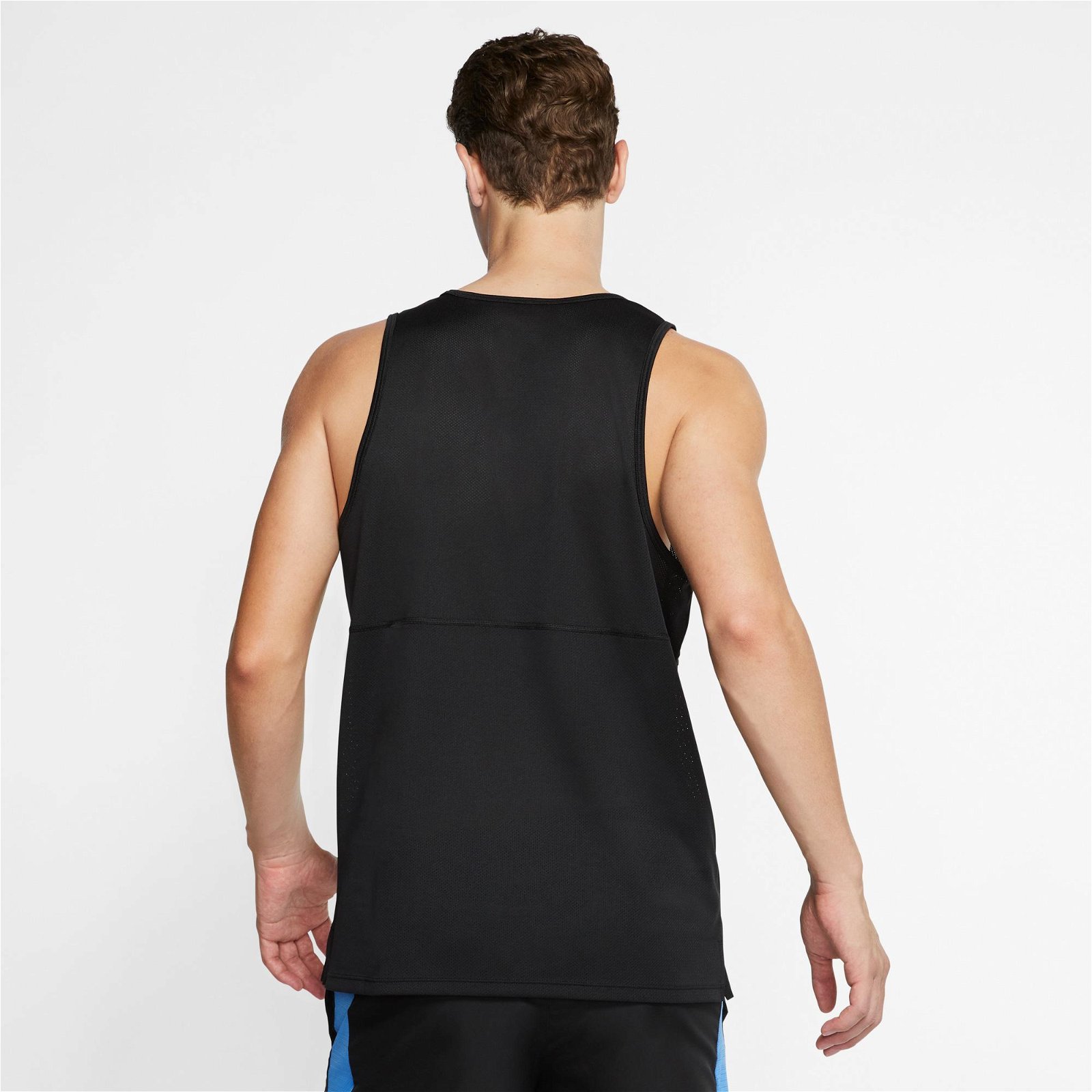 Nike Dri-Fit Run TA Erkek Siyah Kolsuz T-Shirt