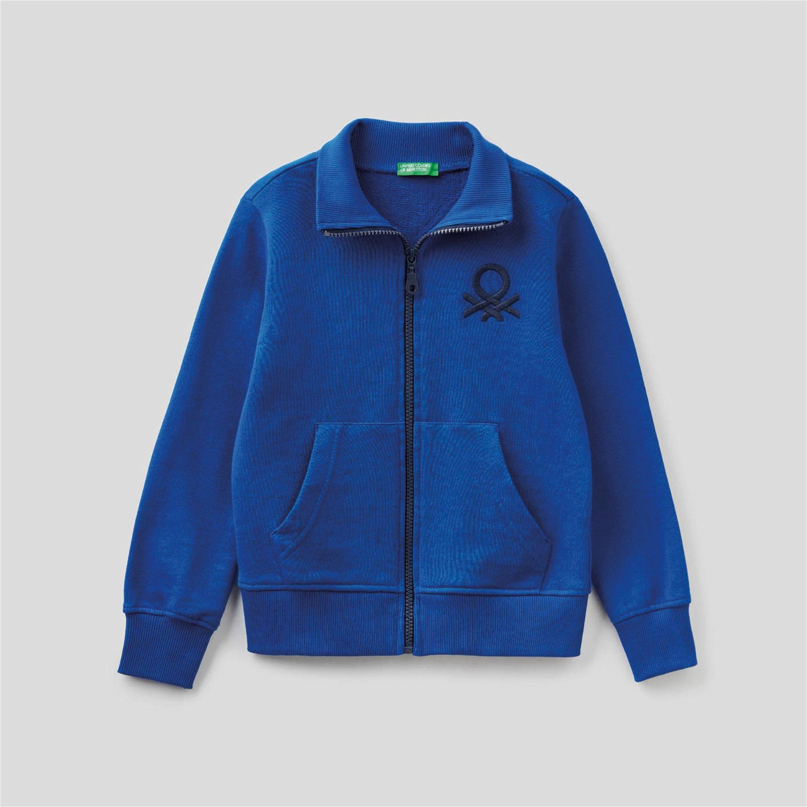 Benetton Logo Erkek Çocuk Mavi Sweatshirt