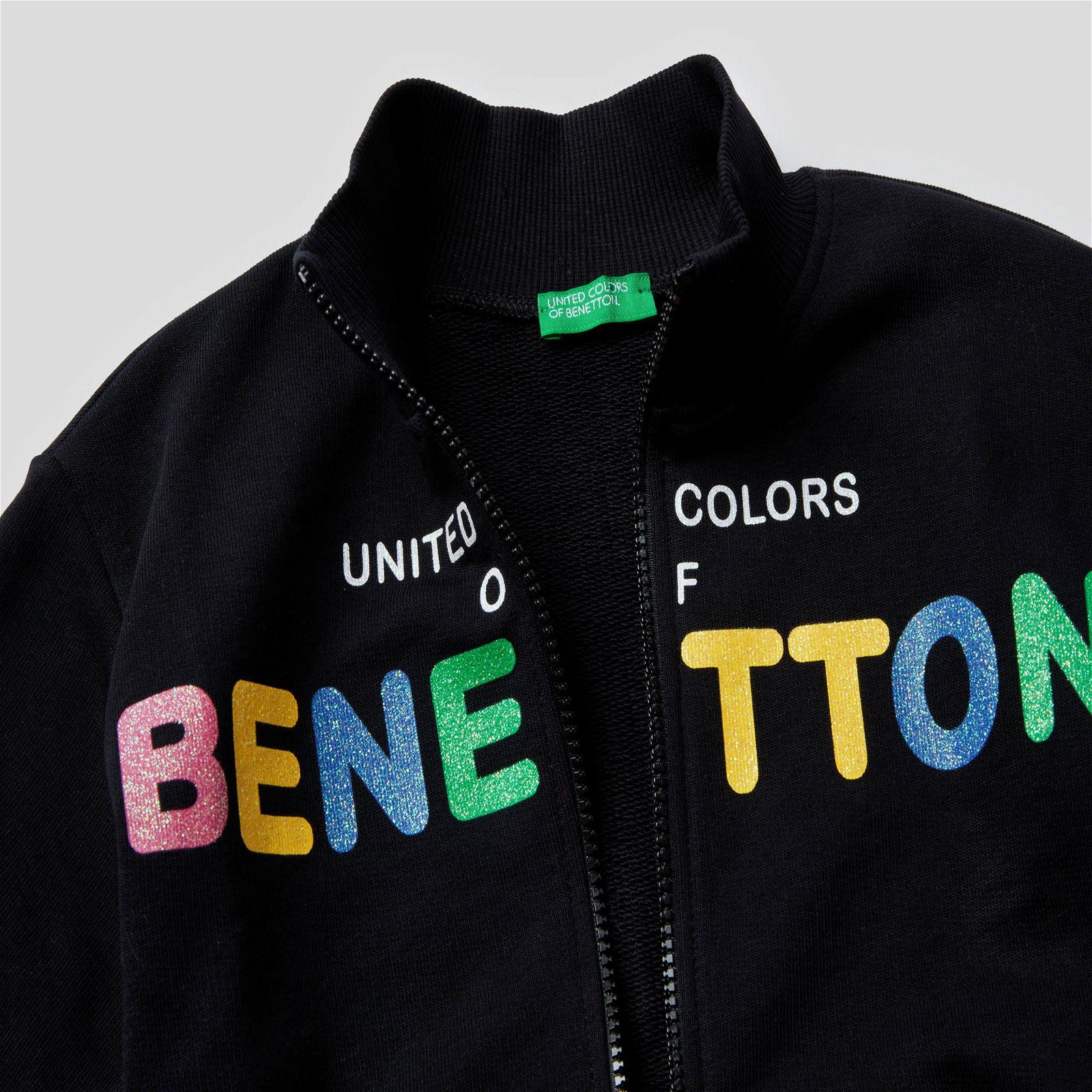 Benetton Kız Çocuk Siyah Sweatshirt