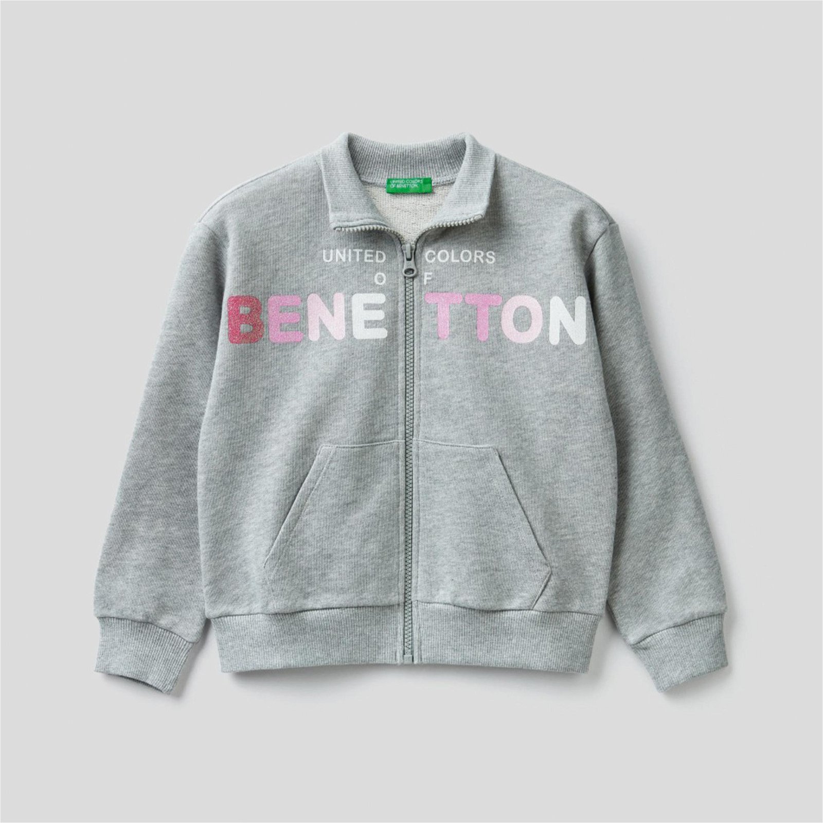 Benetton Kız Çocuk Gri Sweatshirt