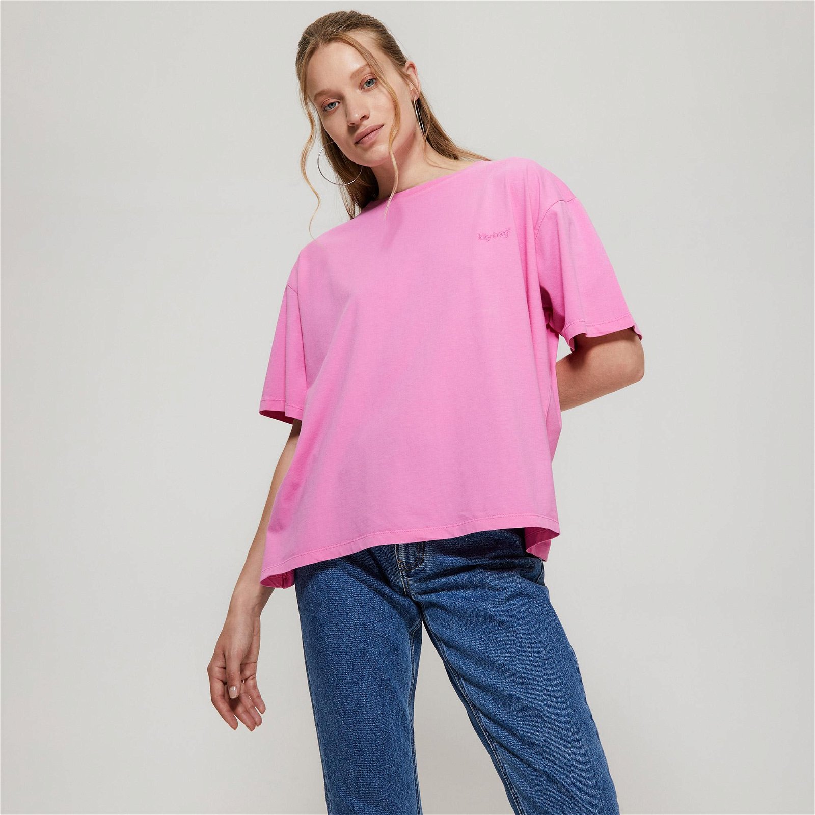 Kity Boof Oversize T-Shirt Candy Kadın Pembe T-Shirt