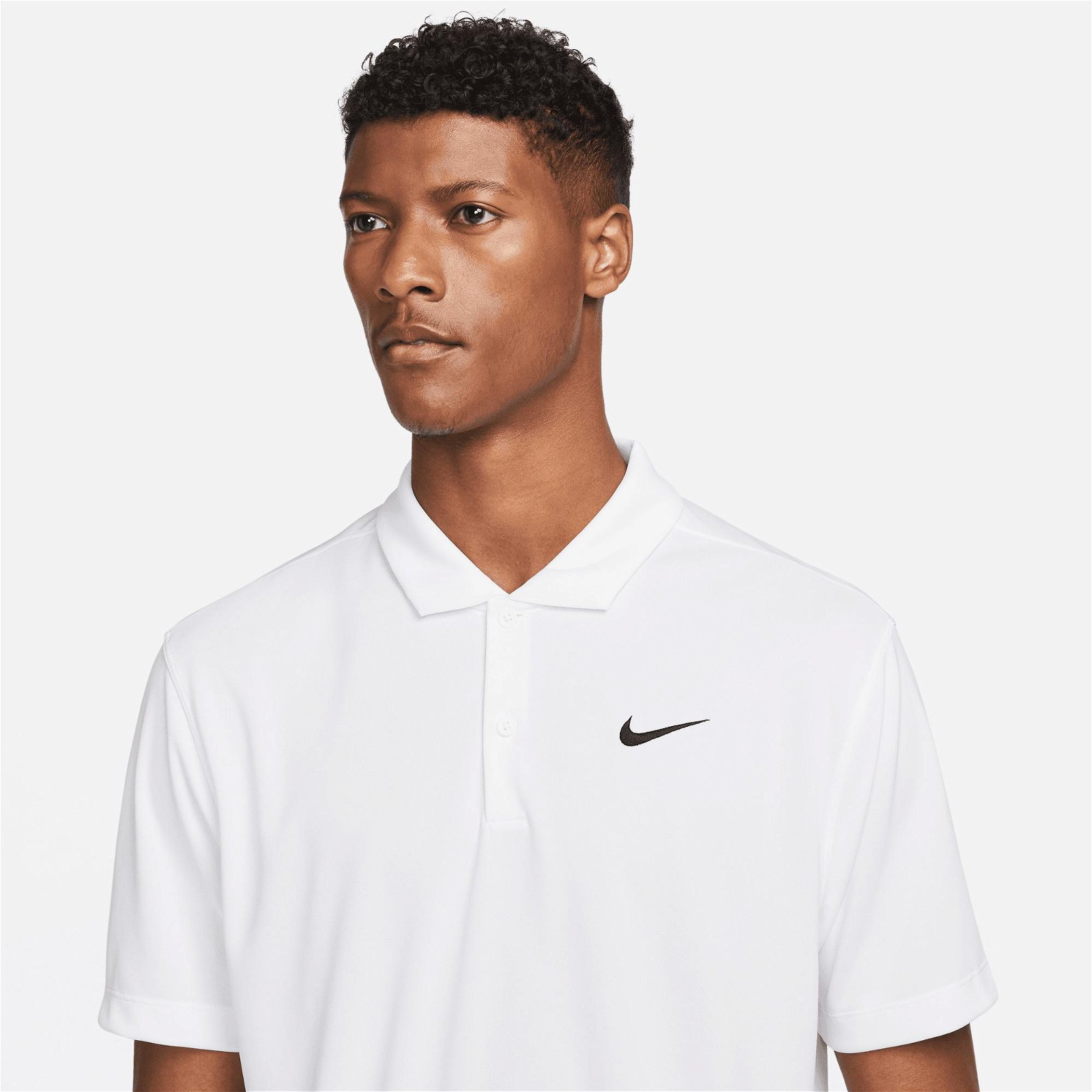 Nike Solid Erkek Beyaz Polo T-Shirt