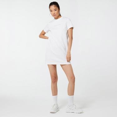  Calvin Klein Logo Tape Milano Kadın Beyaz Elbise