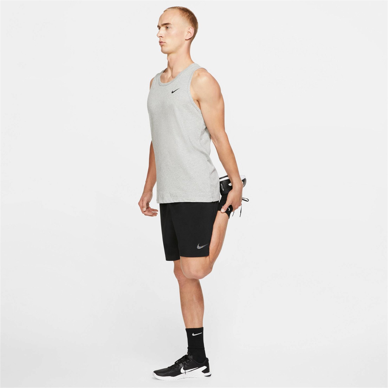 Nike Dri-Fit Tank Solid Erkek Gri Kolsuz T-Shirt