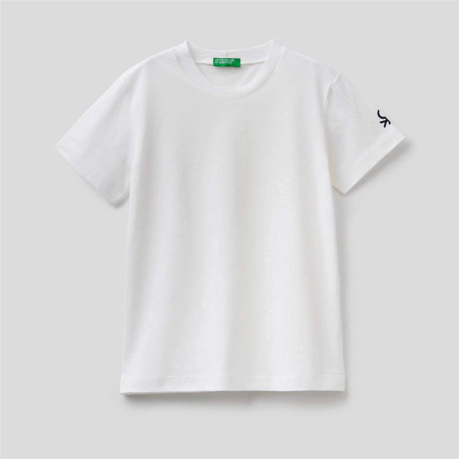 Benetton Logo Basic Çocuk Beyaz T-Shirt