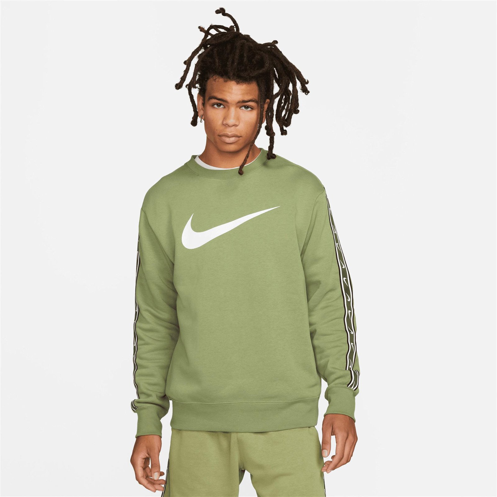 Nike Sportswear Repeat Fleece Crew Bb Erkek Yeşil Sweatshirt