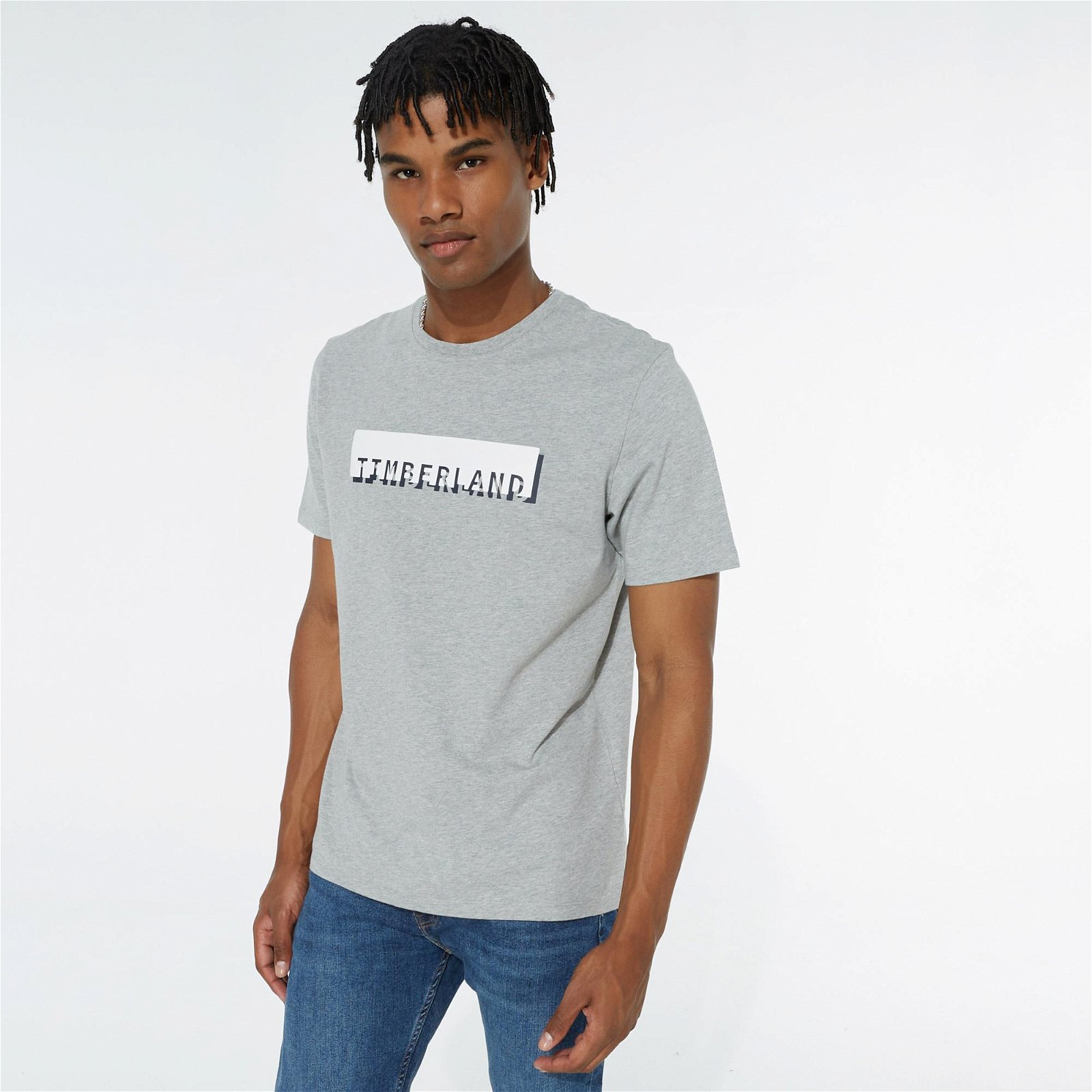 Timberland Ss Branded Linear Erkek Gri T-Shirt