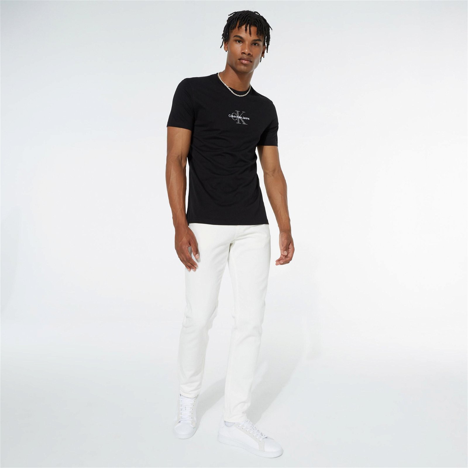 Calvin Klein Monogram Logo Erkek Siyah T-Shirt