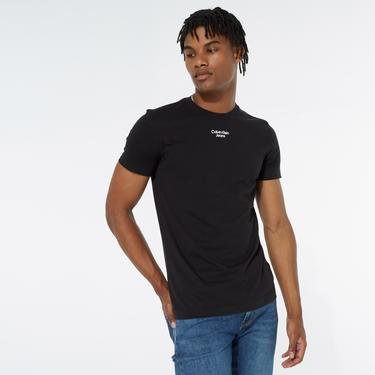  Calvin Klein Stacked Logo Erkek Siyah T-Shirt