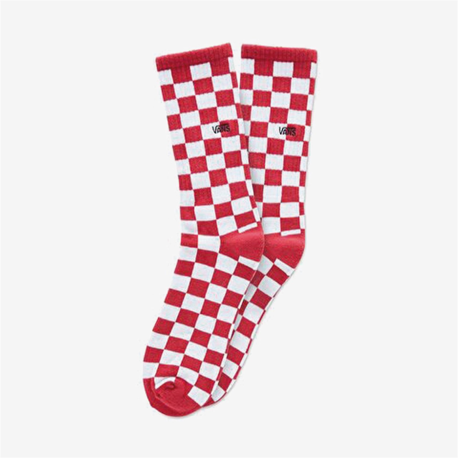 Vans Checkerboard Crew II Erkek Kırmızı Çorap