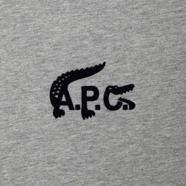  Lacoste X A.P.C Unisex Relaxed Fit Bisiklet Yaka Gri T-Shirt