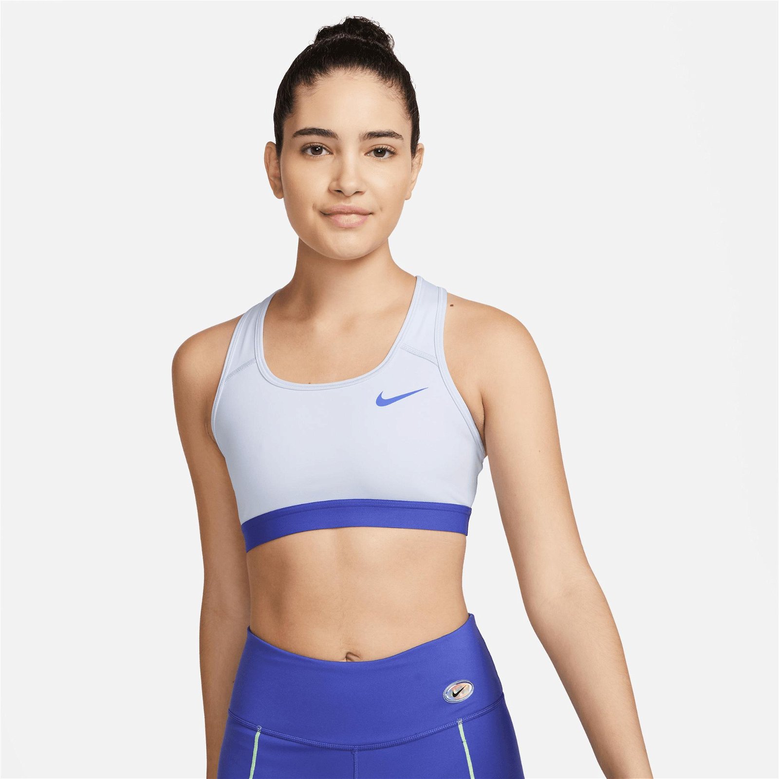 Nike Dri-Fit Swoosh Non-padded Kadın Mavi Bra