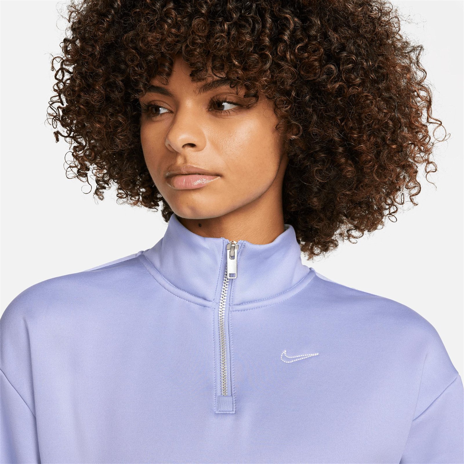 Nike Therma-FIT All Time Hz Top Taping Kadın Mavi Sweatshirt