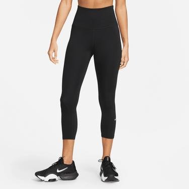  Nike One Dri-FIT High-Rise Crop Kadın Siyah Tayt