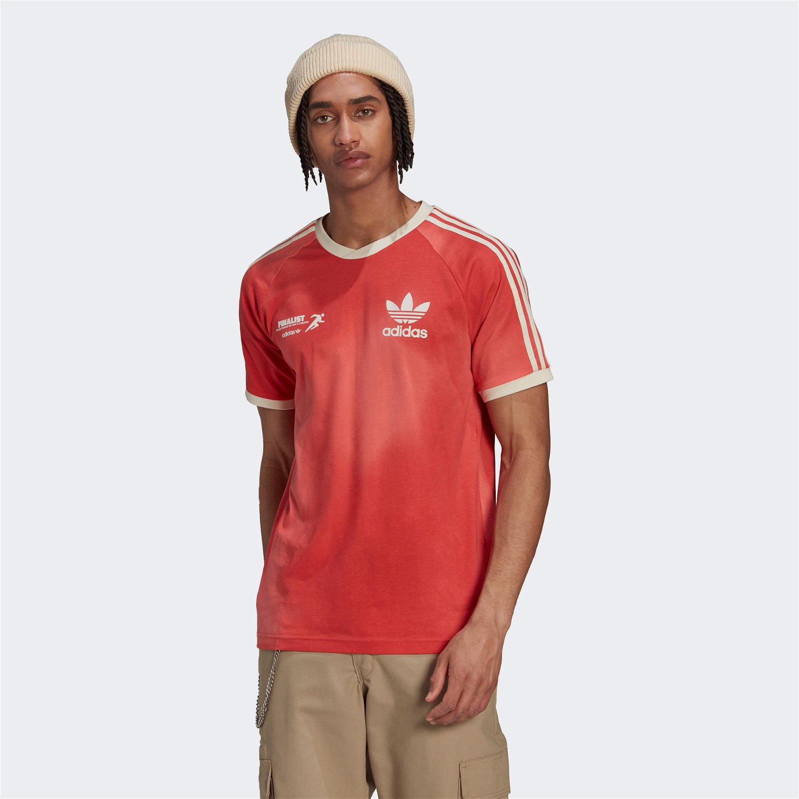 adidas Graphics Mellow Ride Club 3-Stripes Erkek Kırmızı T-Shirt