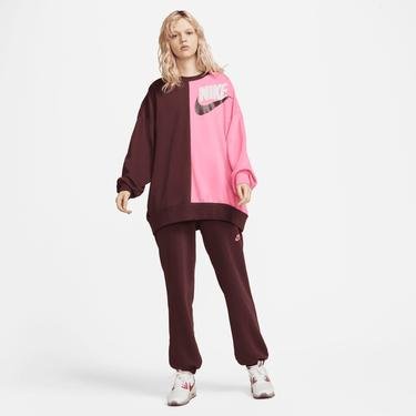  Nike Sportswear Ft Fleece Oversize Crew Dance Kadın Kırmızı Sweatshirt