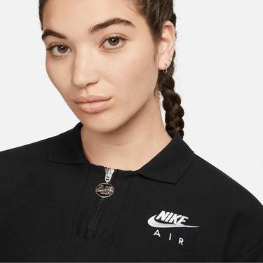  Nike Sportswear Air Pique Polo Kadın Siyah T-Shirt