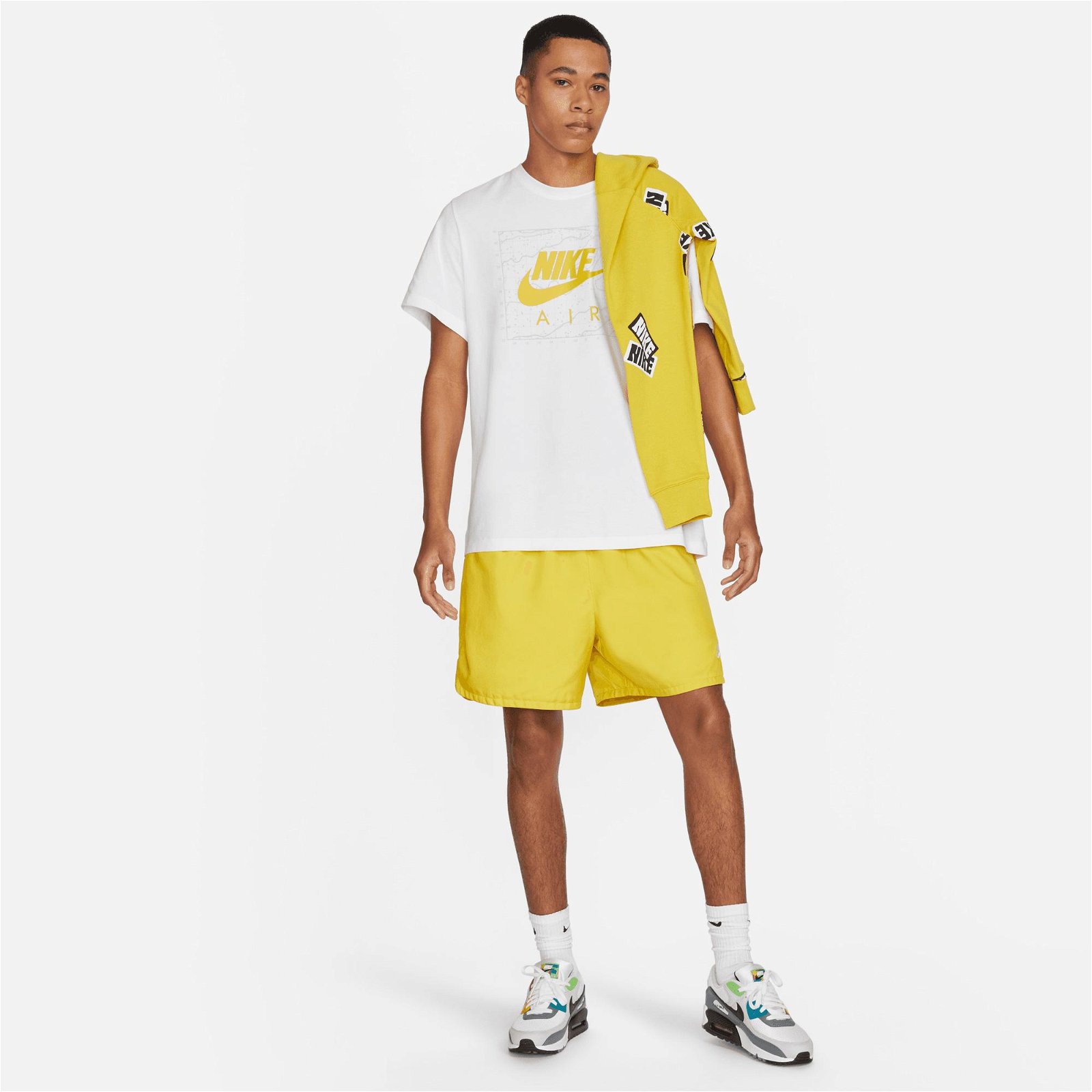Nike Sportswear Air Hbr 2 Erkek Beyaz/Sarı T-Shirt