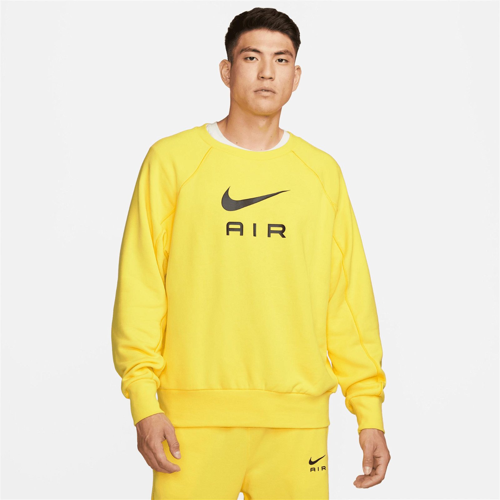 Nike Sportswear Air Ft Crew Erkek Sarı Sweatshirt