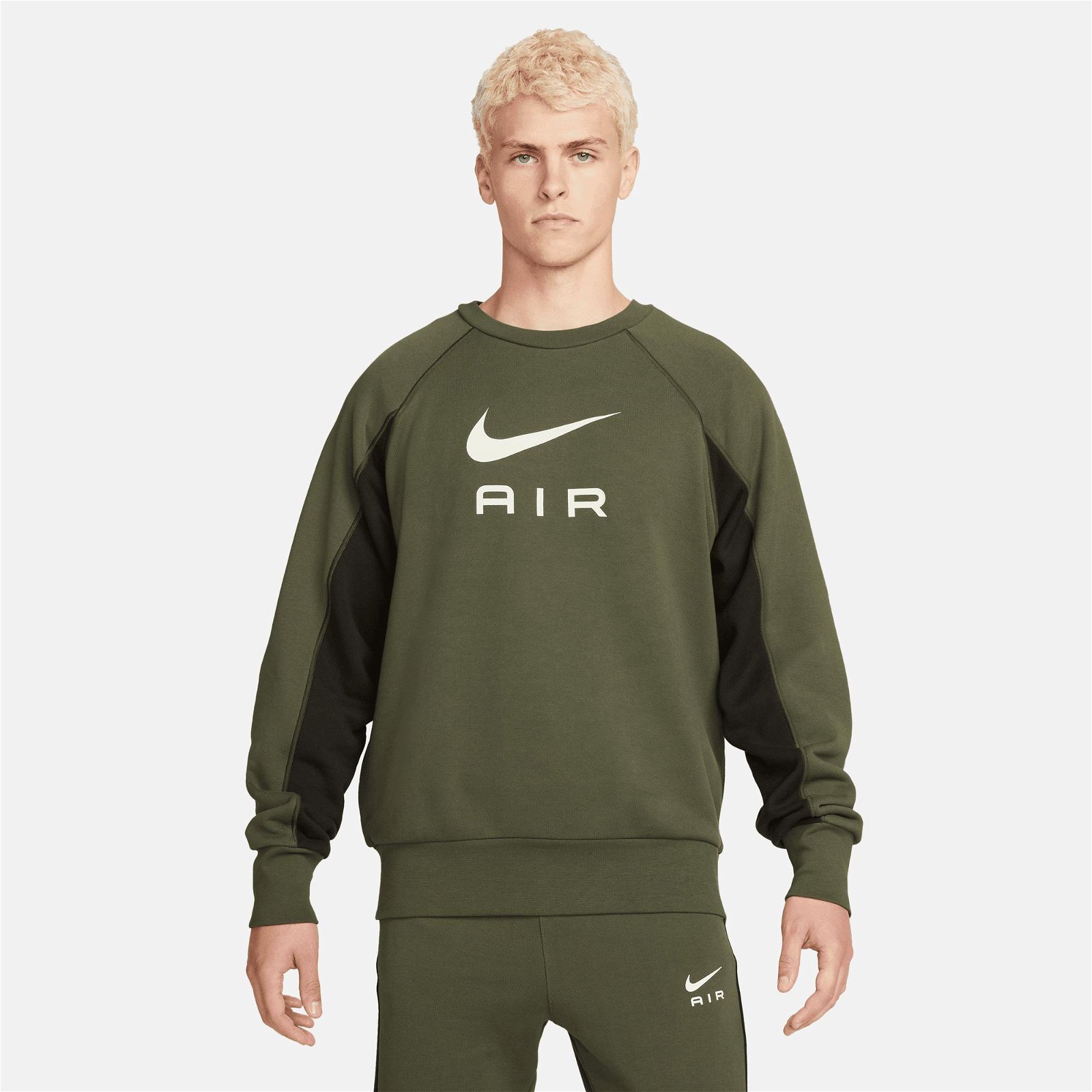 Nike Sportswear Air Ft Crew Erkek Haki Sweatshirt