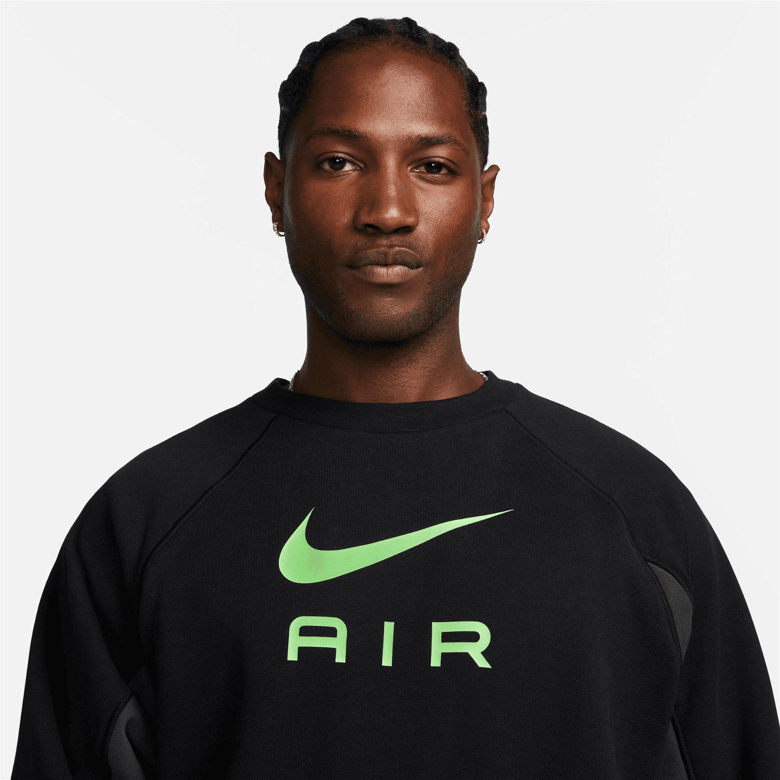 Nike Sportswear Air Ft Crew Erkek Siyah Sweatshirt