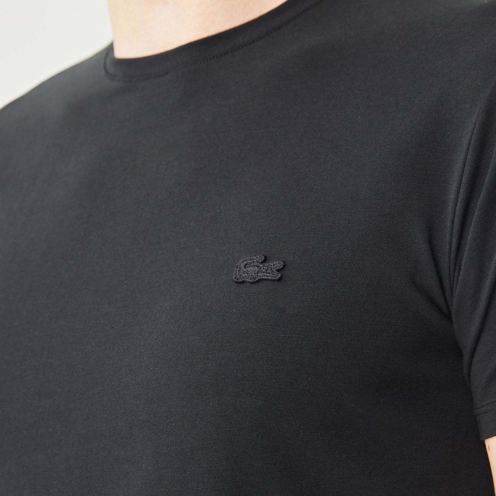 Lacoste Erkek Slim Fit Bisiklet Yaka Siyah T-Shirt