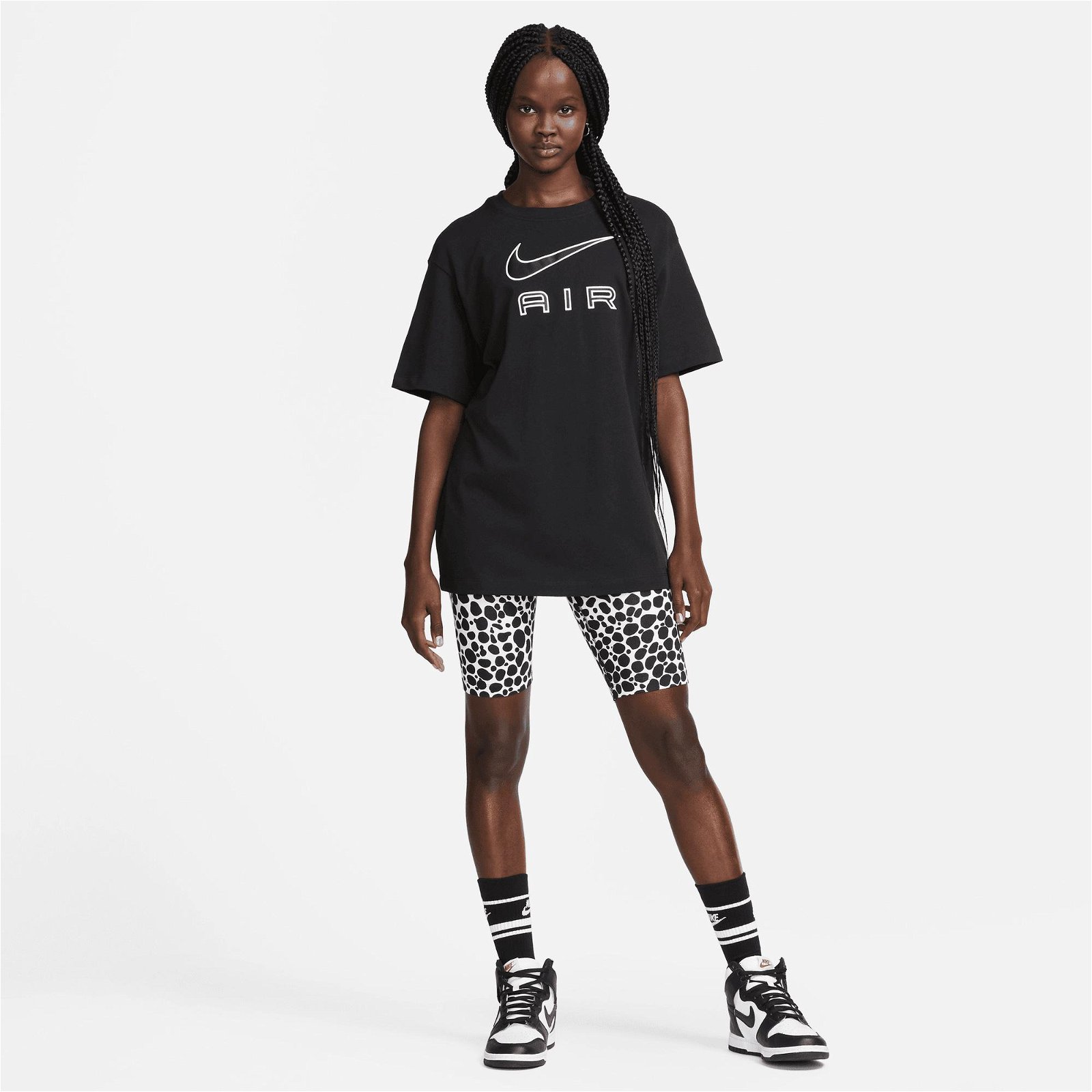 Nike Sportswear Air Kadın Siyah/Beyaz T-Shirt