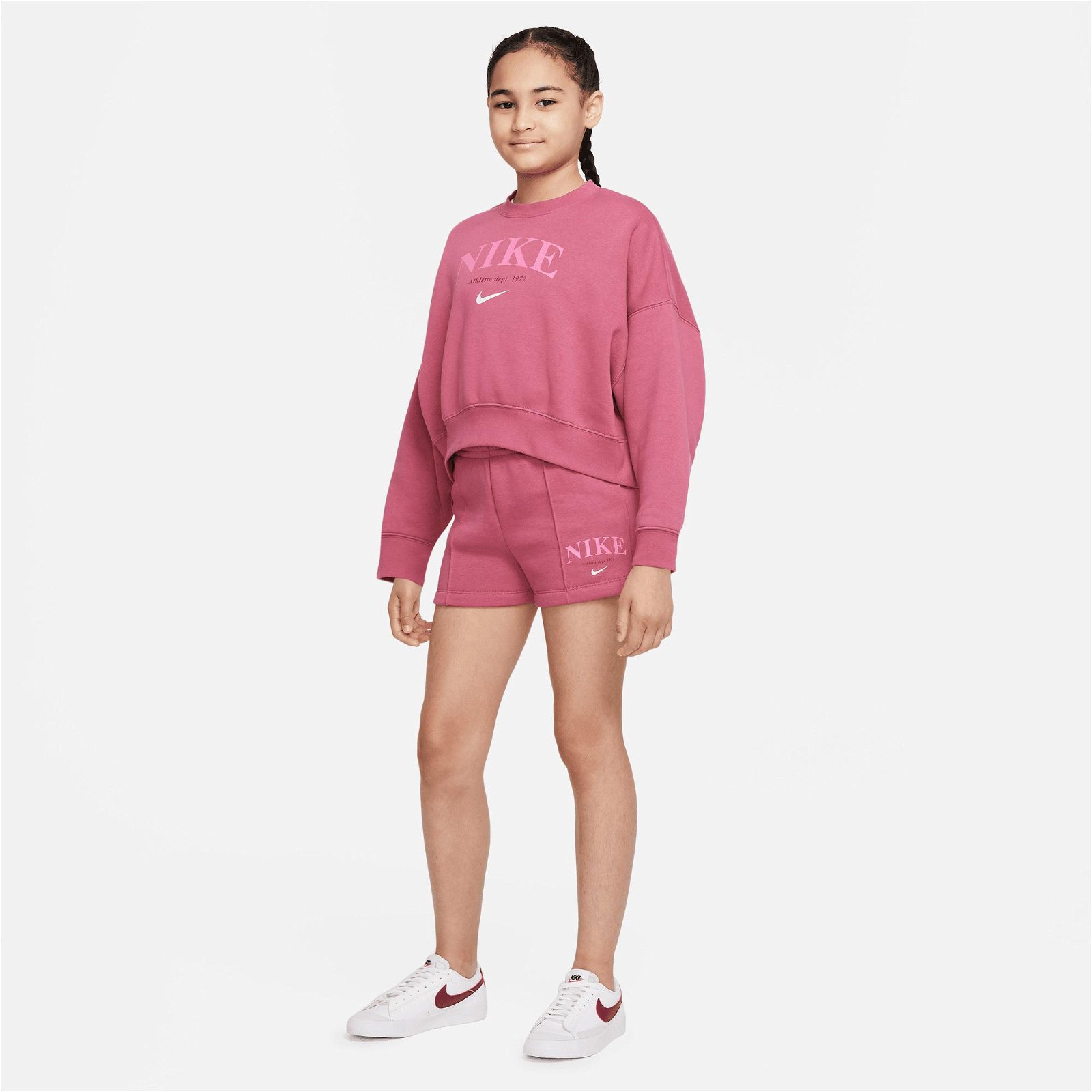 Nike Sportswear Trend Fleece Crew Çocuk Pembe Sweatshirt
