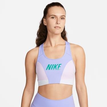  Nike Dri-Fit Swosh Logo Kadın Mor Büstiyer