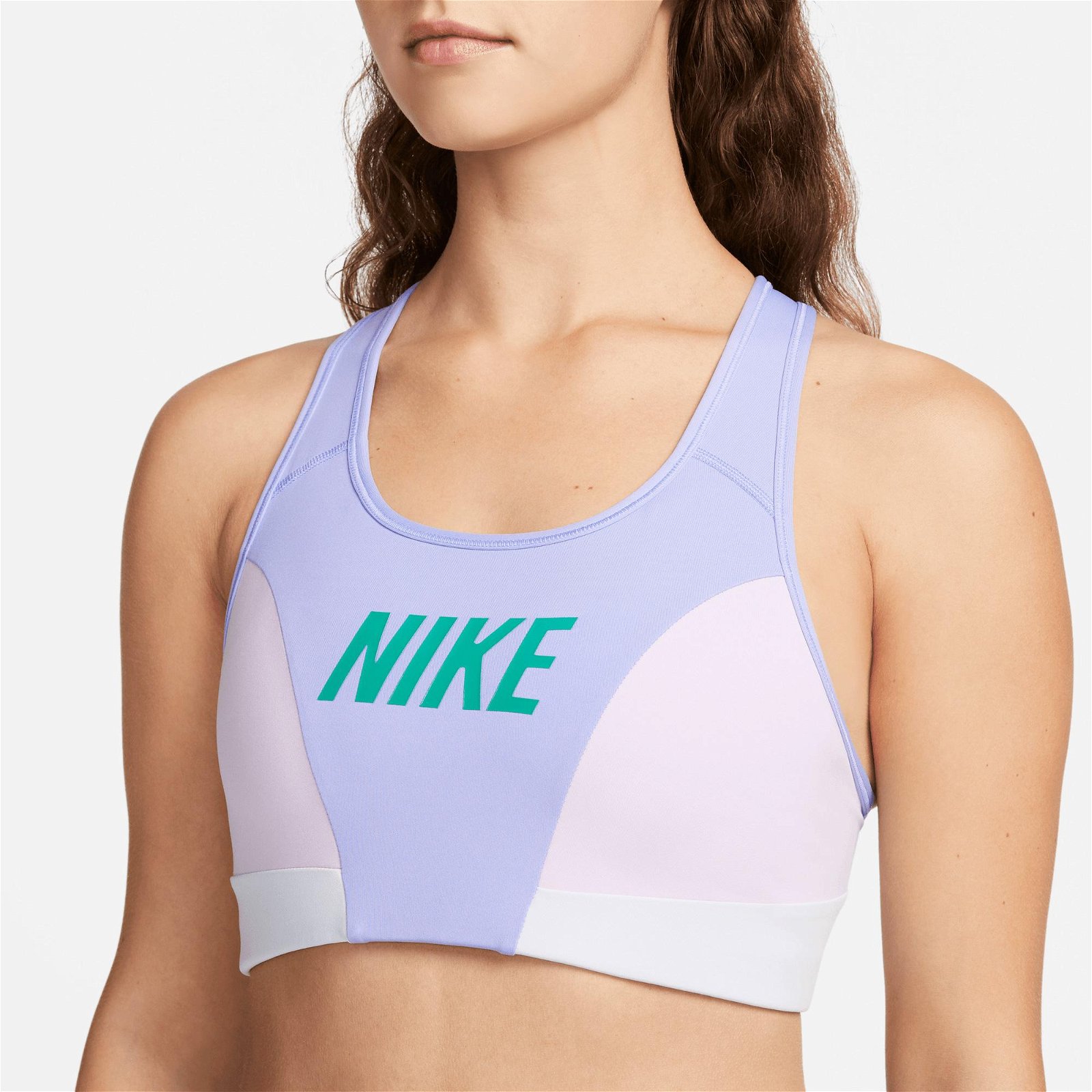 Nike Dri-Fit Swosh Logo Kadın Mor Büstiyer