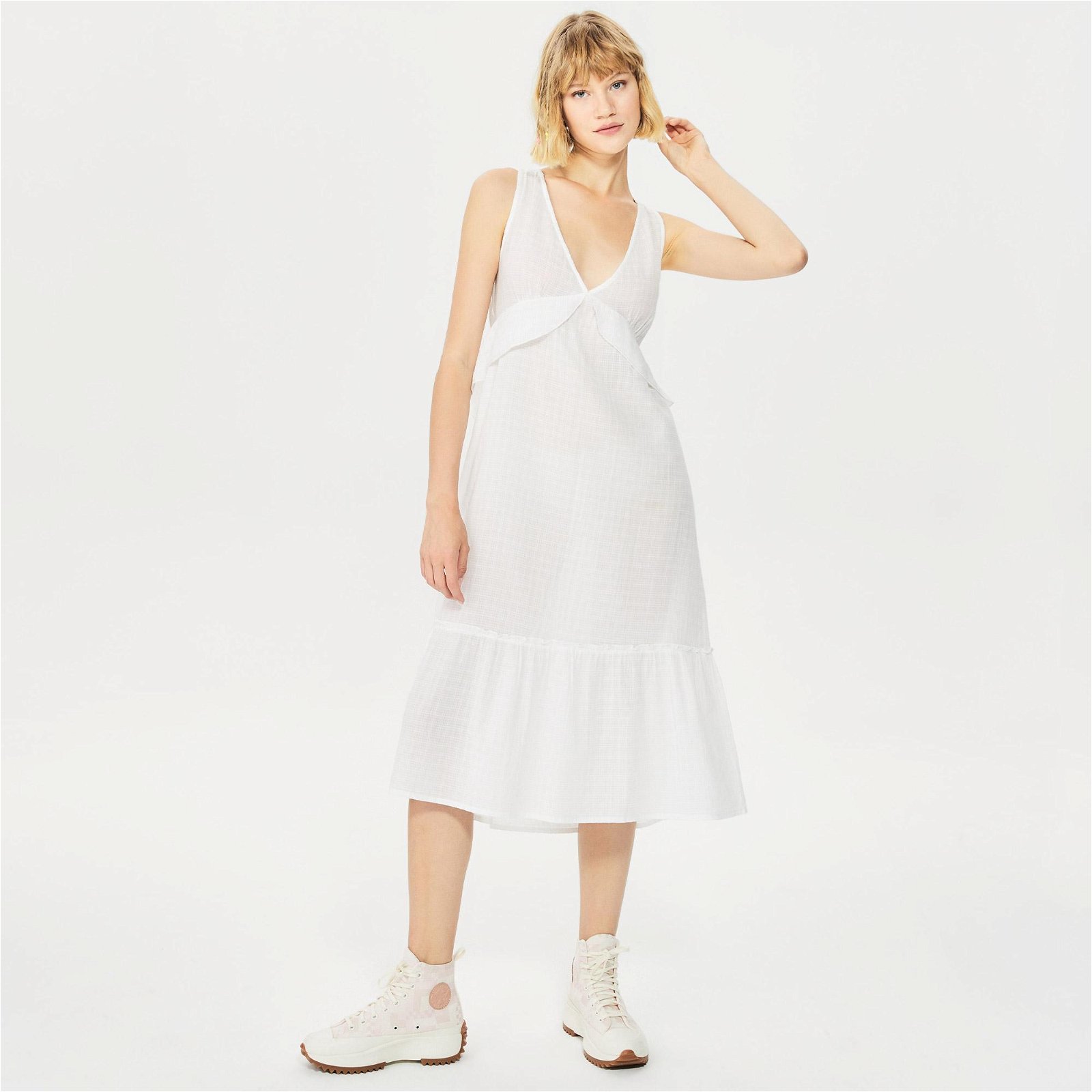 Vero Moda Viola Kadın Beyaz Uzun Elbise