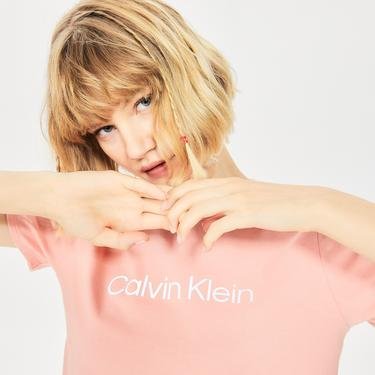  Calvin Klein Kadın Turuncu Bisiklet Yaka T-Shirt
