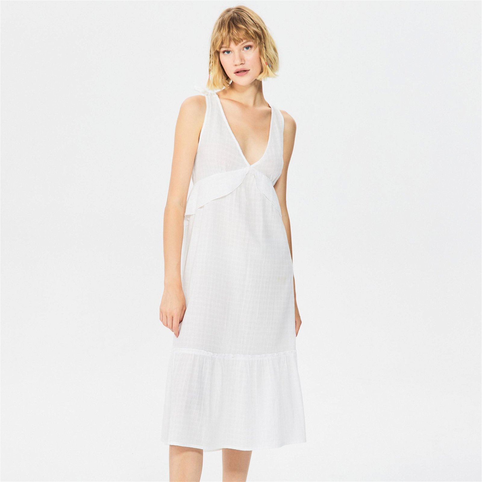 Vero Moda Viola Kadın Beyaz Uzun Elbise
