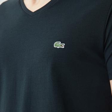  Lacoste Slim Fit V Yaka Siyah T-Shirt