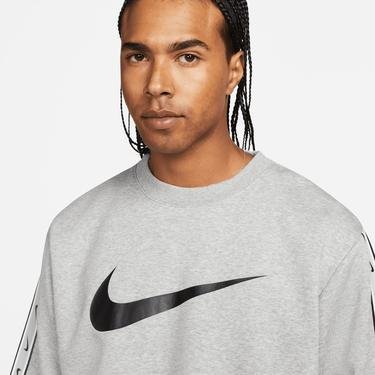  Nike Sportswear Repeat Fleece Crew Bb Erkek Gri Sweatshirt