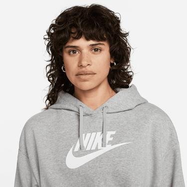  Nike Sportswear Club Fleece  Crop Hoodie Kadın Gri Sweatshirt