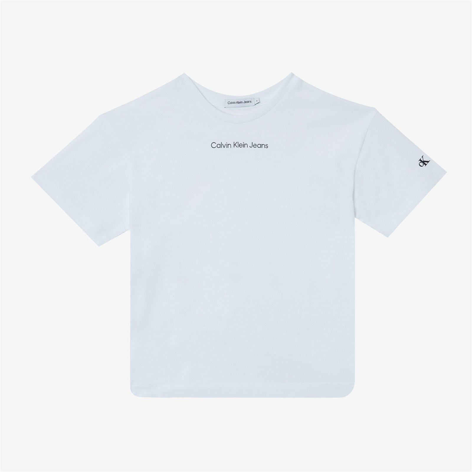 Calvin Klein Jeans Logo Boxy Çocuk Beyaz T-Shirt
