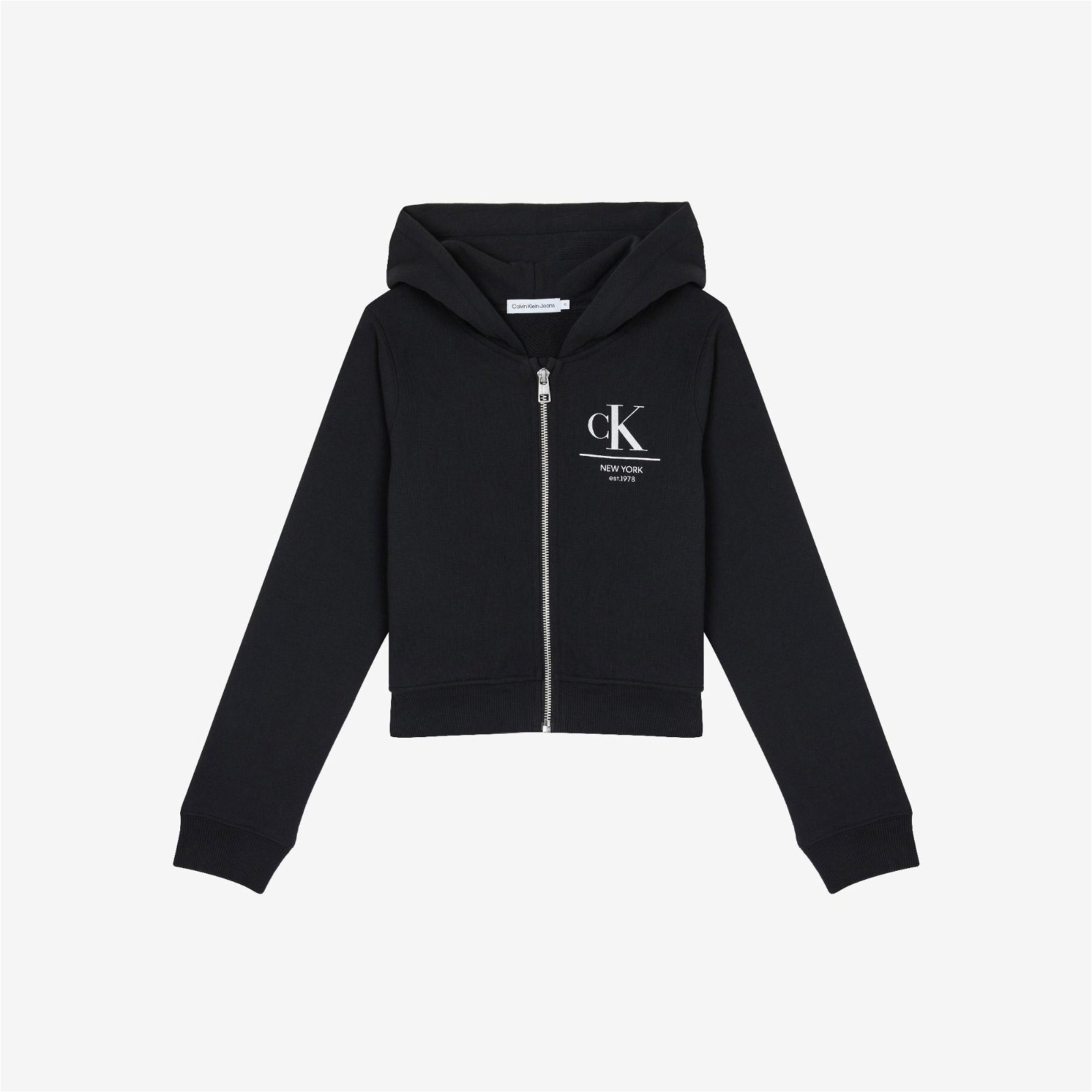 Calvin Klein Foil Logo Future Zip Through Çocuk Siyah Sweatshirt