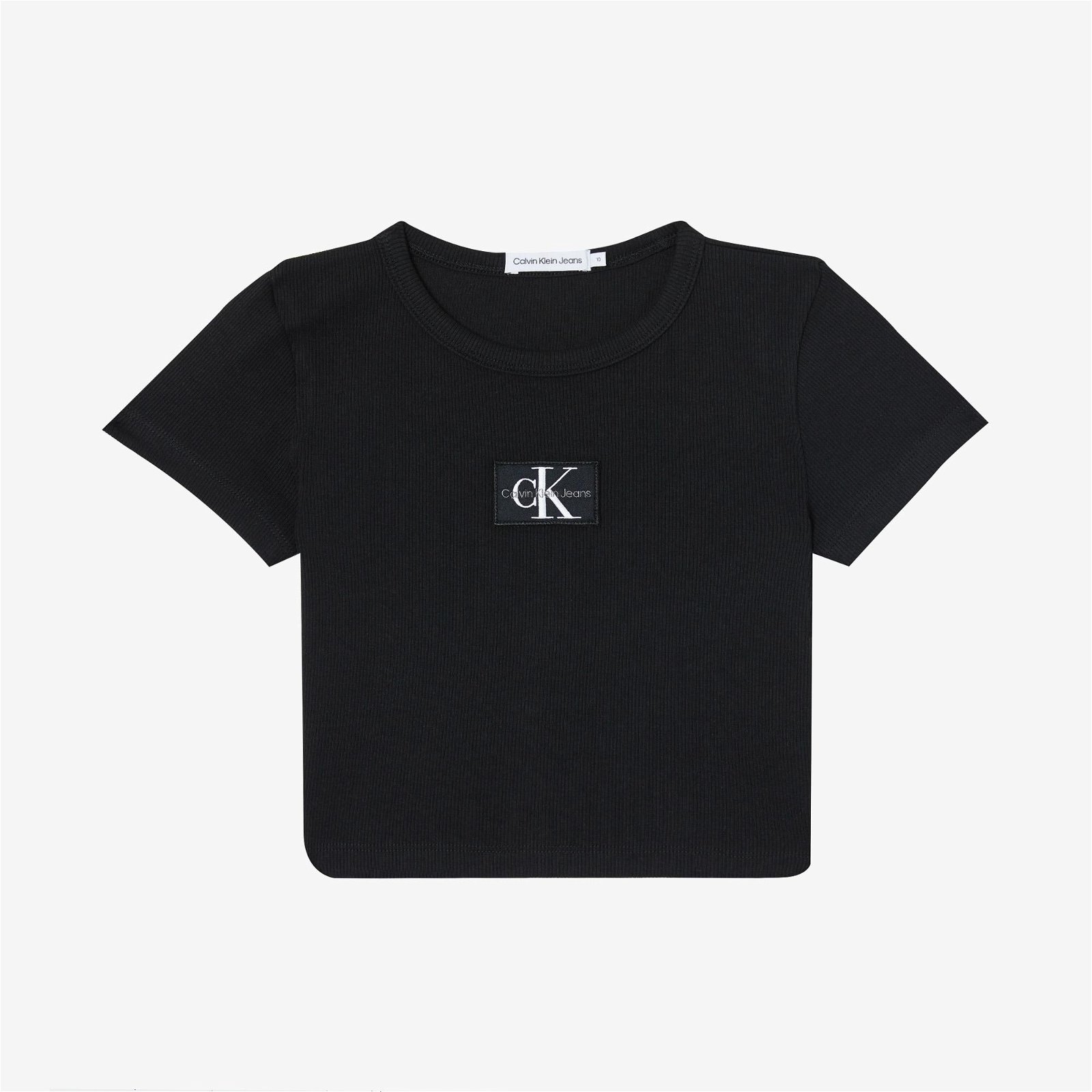 Calvin Klein Monogram Badge Rib Çocuk Siyah T-Shirt