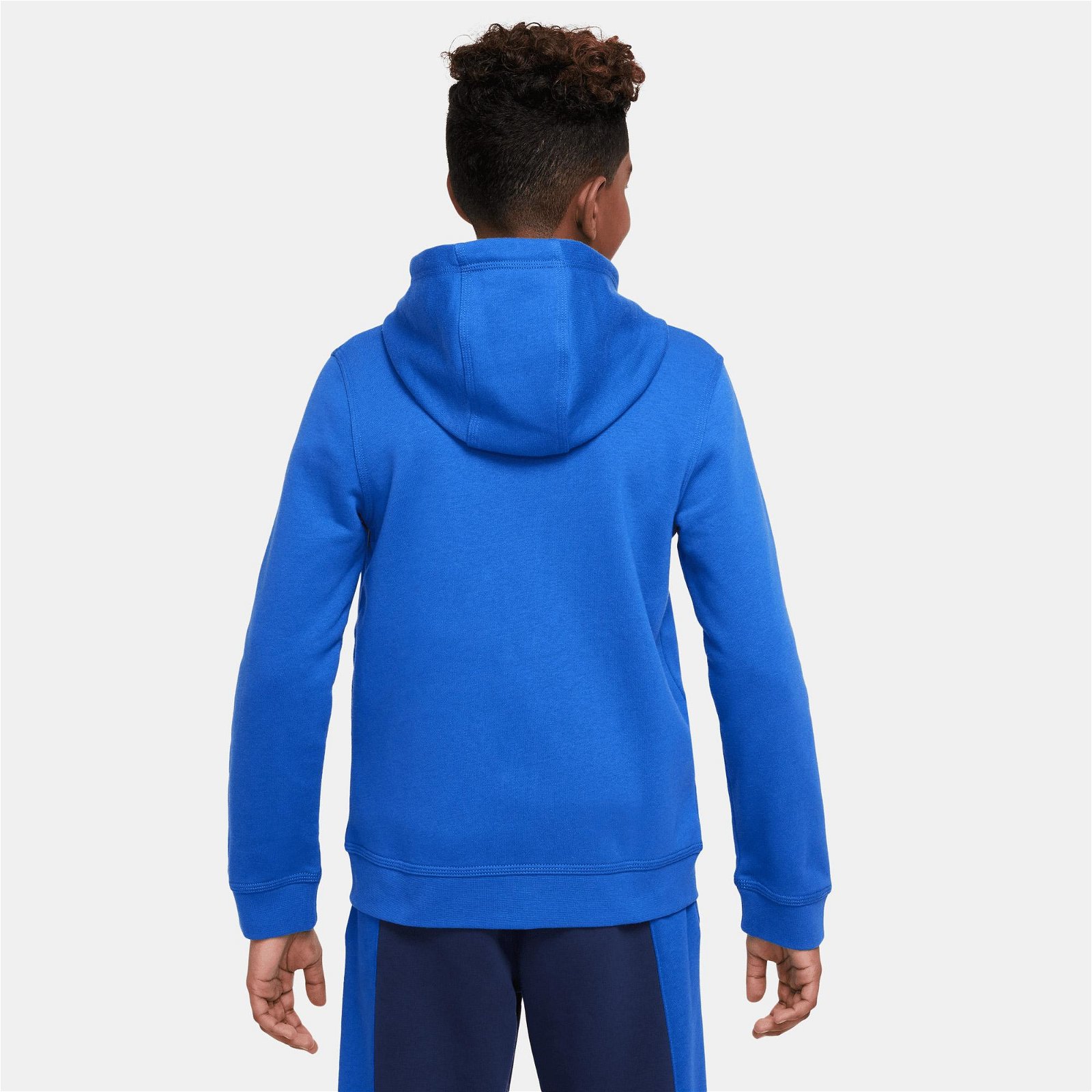 Nike Sportswear Fz Club Çocuk Mavi Kapüşonlu Eşofman Üstü